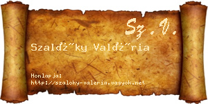 Szalóky Valéria névjegykártya